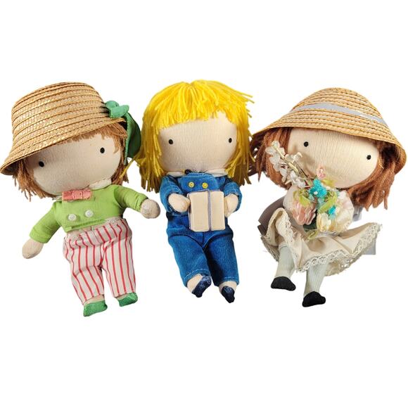 Vintage Joan Walsh Anglund Pocket Dolls 1975 Set of 3 Collectible Dolls - Picture 1 of 15